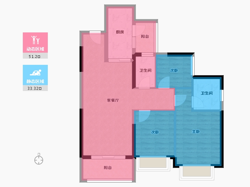 重庆-重庆市-富力院士廷-75.20-户型库-动静分区