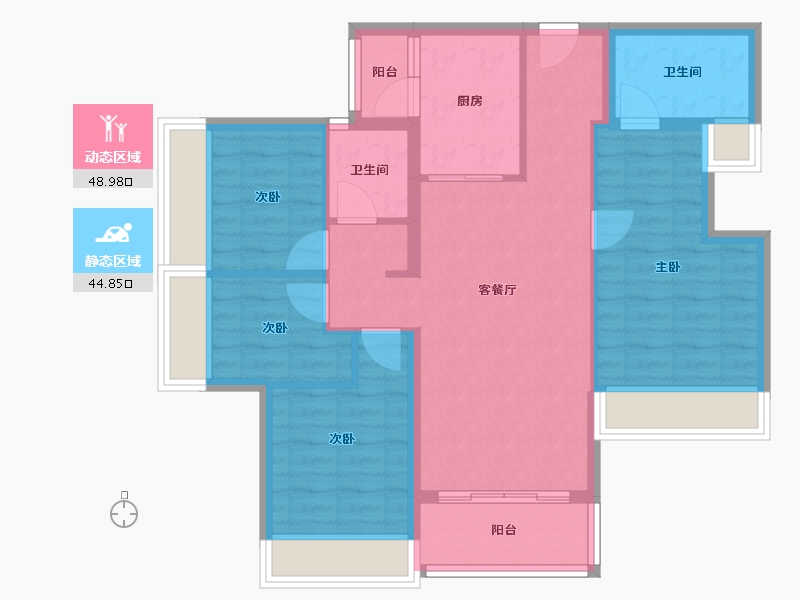 广东省-深圳市-宏发悦见公园里-83.47-户型库-动静分区