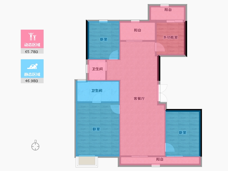 河南省-郑州市-北龙湖瑞府-102.94-户型库-动静分区