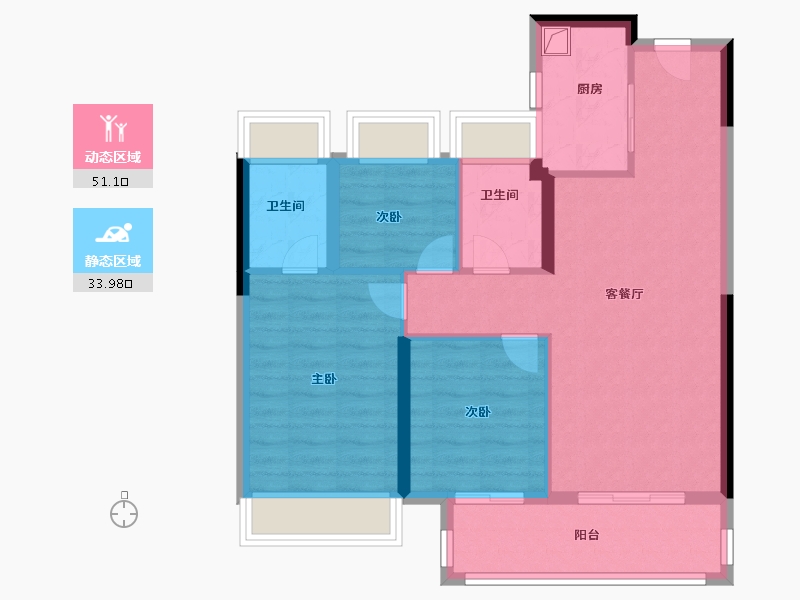 湖北省-武汉市-新城桃李郡-76.00-户型库-动静分区