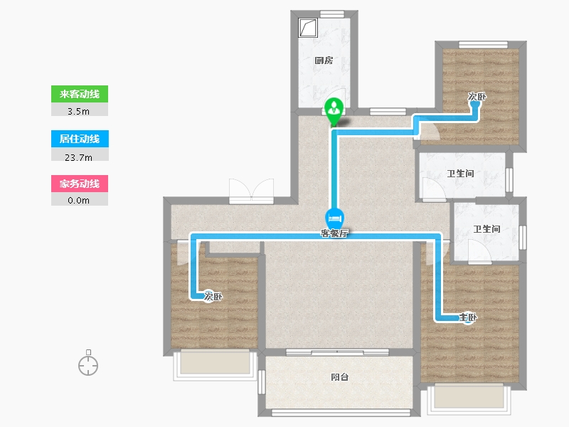 陕西省-西安市-山水华府-100.00-户型库-动静线