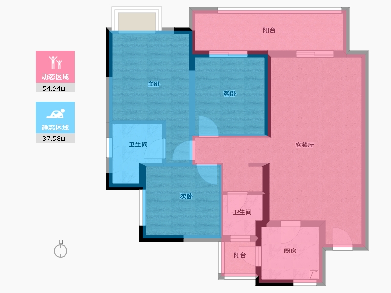 四川省-成都市-万达河滨印象-81.82-户型库-动静分区