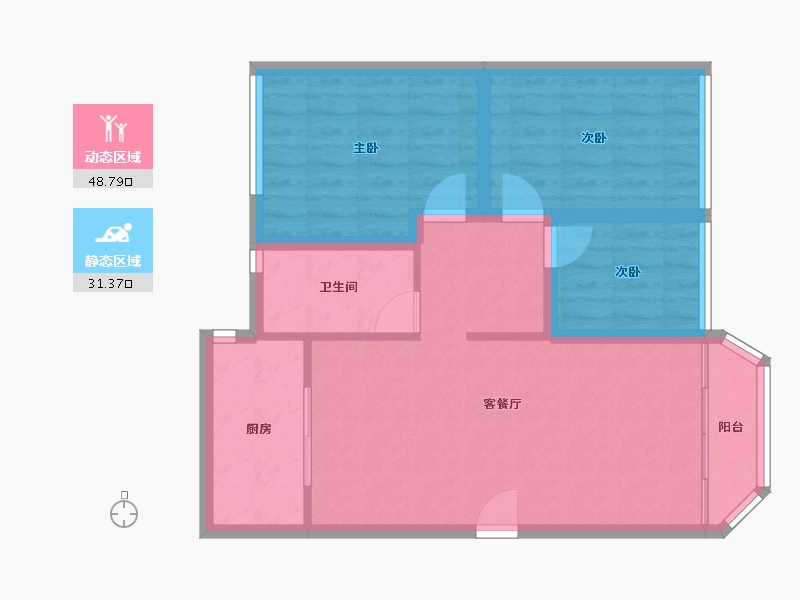 广东省-深圳市-宝龙苑-71.82-户型库-动静分区