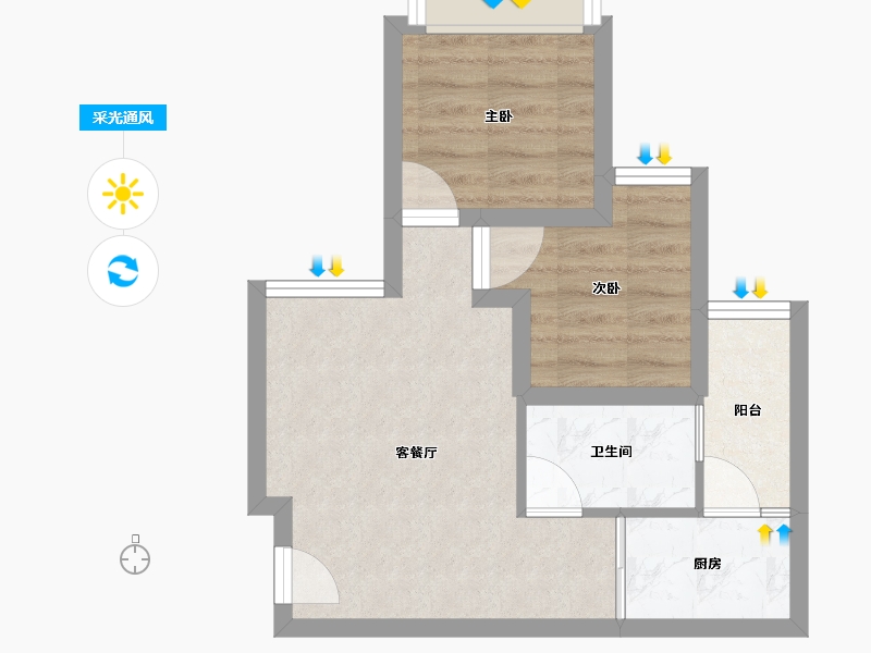 广东省-深圳市-金城华庭-41.67-户型库-采光通风