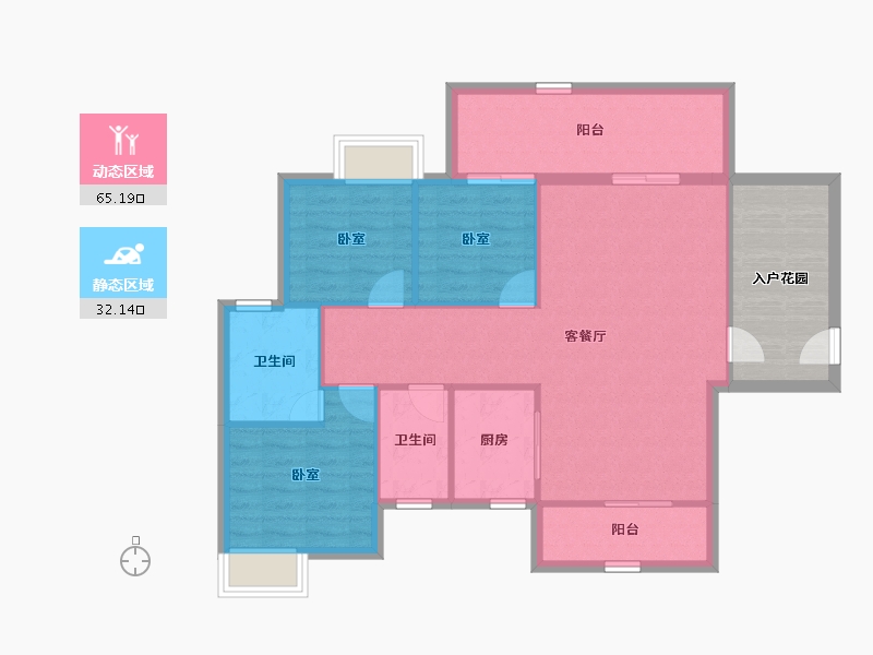 广东省-肇庆市-明珠天韵花园-98.32-户型库-动静分区