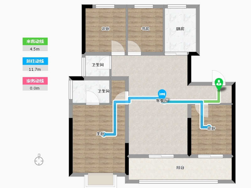 山东省-青岛市-华新园·央和府-104.01-户型库-动静线