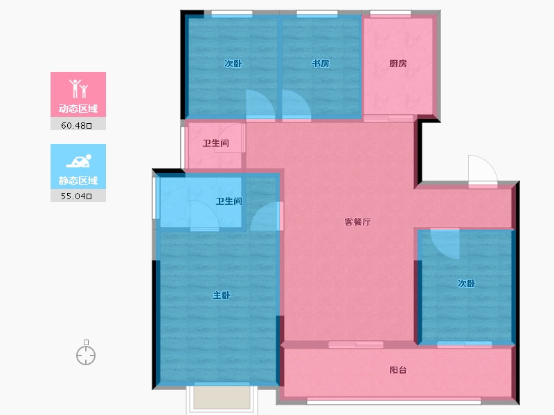 山东省-青岛市-华新园·央和府-104.01-户型库-动静分区