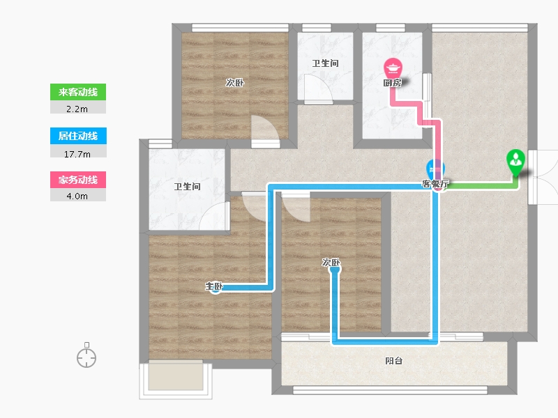 陕西省-宝鸡市-紫汀佳苑-87.83-户型库-动静线