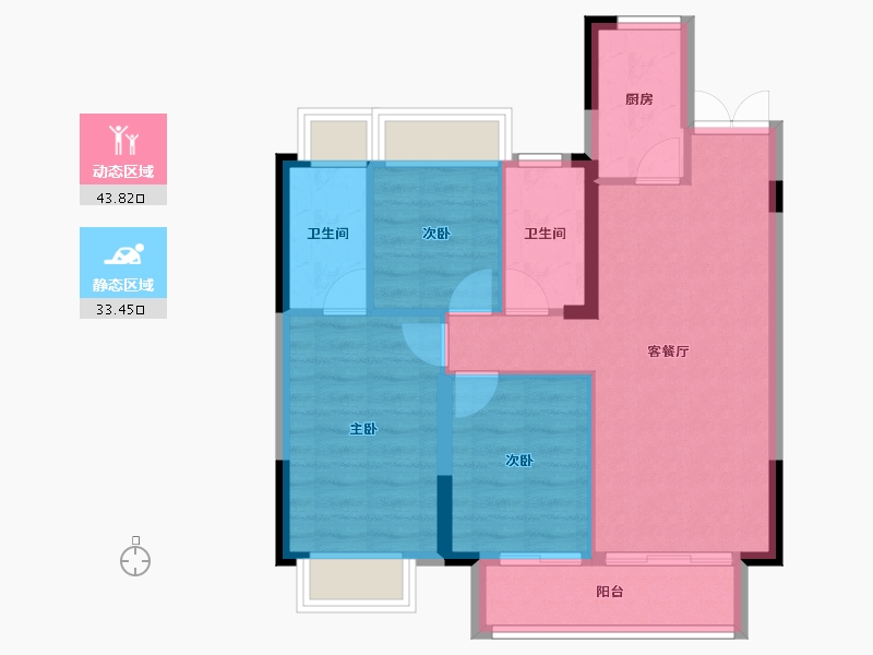 湖北省-武汉市-能建·长江华府-69.36-户型库-动静分区