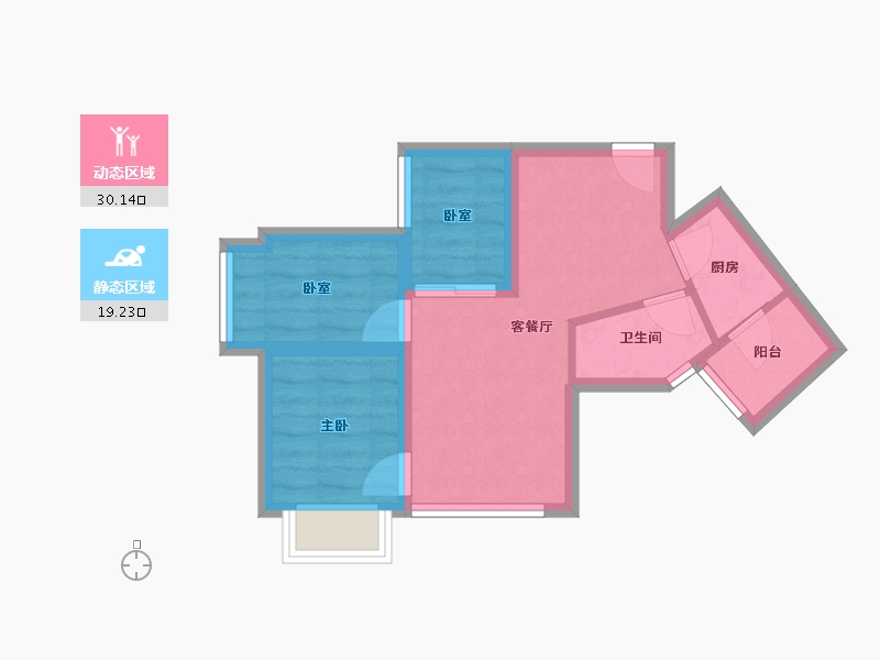 广东省-深圳市-君逸华府（百仕达三期）-42.76-户型库-动静分区