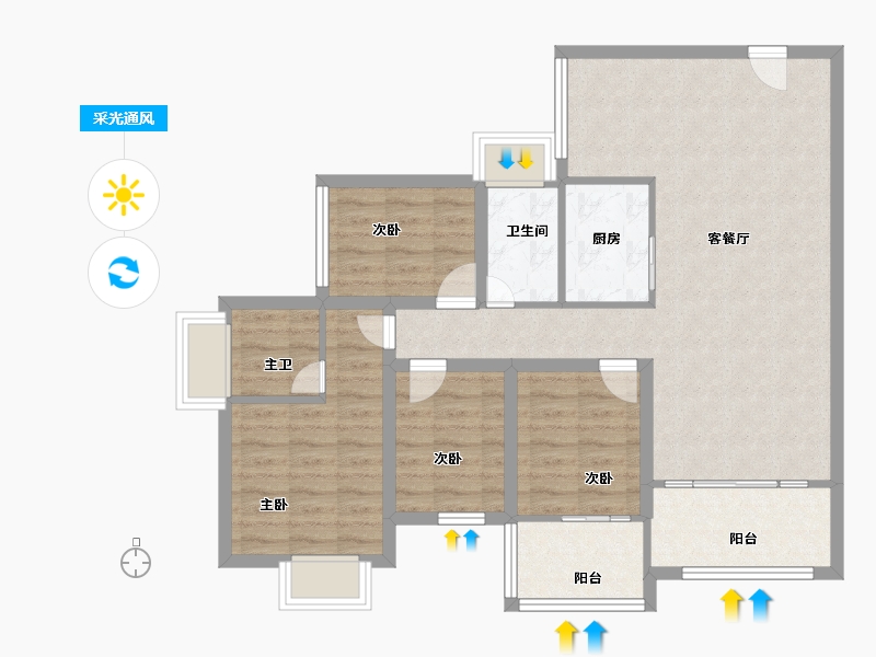 广东省-深圳市-东港印象-91.01-户型库-采光通风