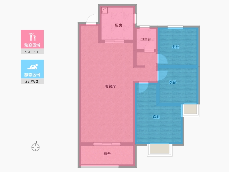 河南省-南阳市-新冉·天润一方-81.61-户型库-动静分区