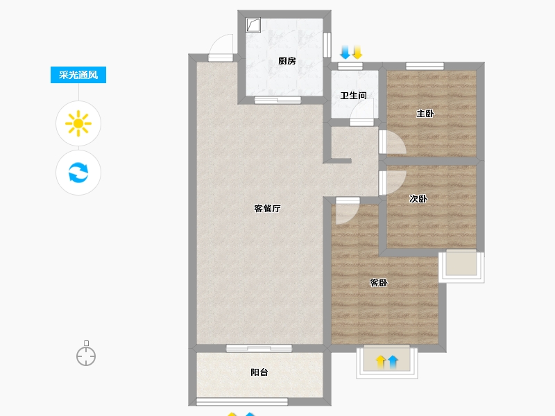 河南省-南阳市-新冉·天润一方-81.61-户型库-采光通风