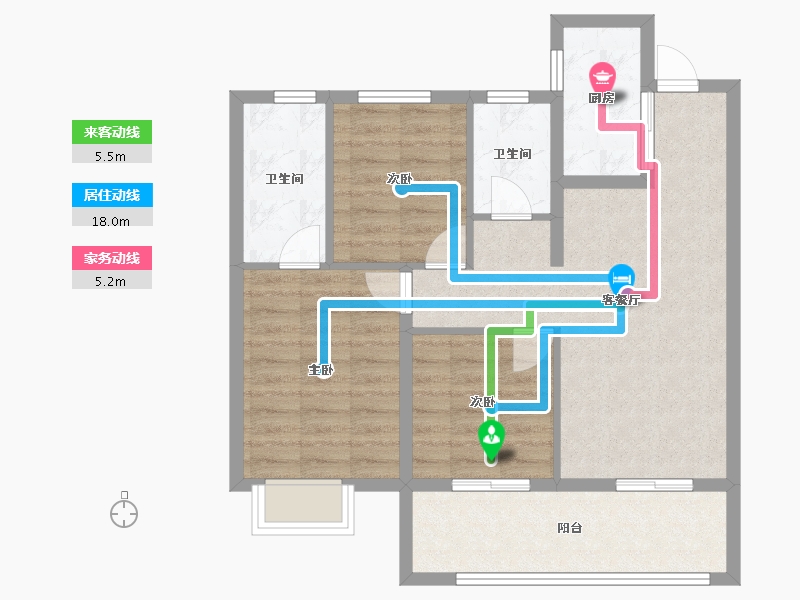 江苏省-南京市-万科·都荟启境-77.63-户型库-动静线