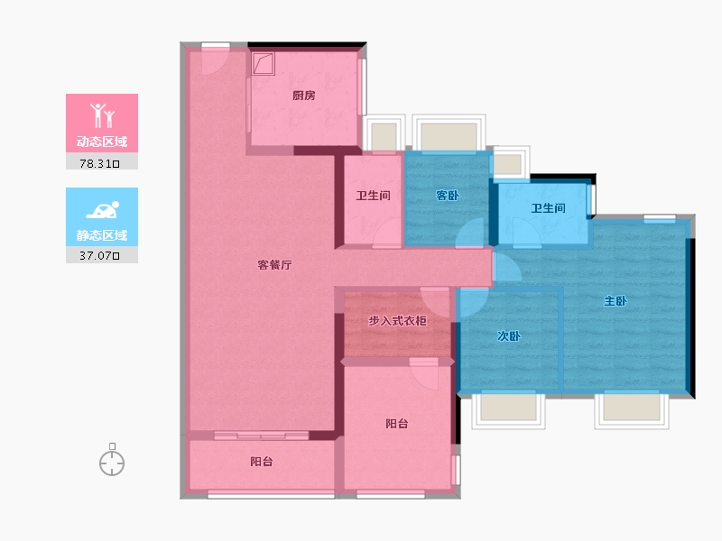 广东省-佛山市-东建明德城-102.40-户型库-动静分区