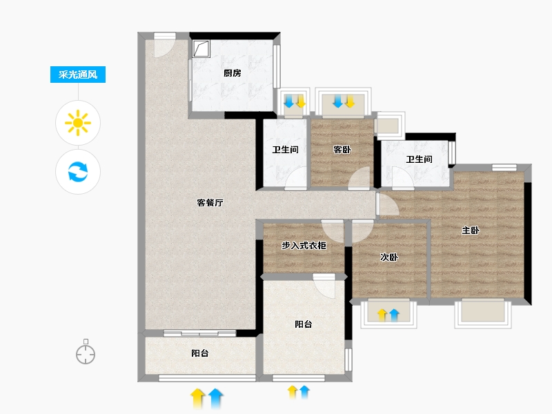 广东省-佛山市-东建明德城-102.40-户型库-采光通风