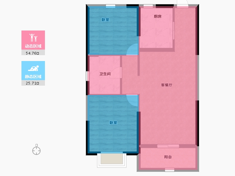 山西省-长治市-潞湖湾-72.44-户型库-动静分区