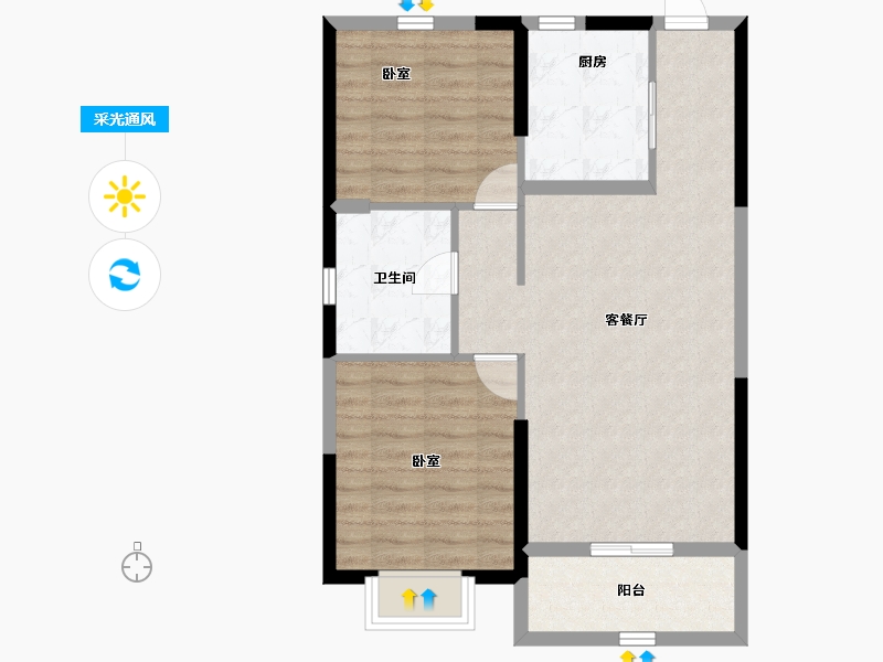 山西省-长治市-潞湖湾-72.44-户型库-采光通风