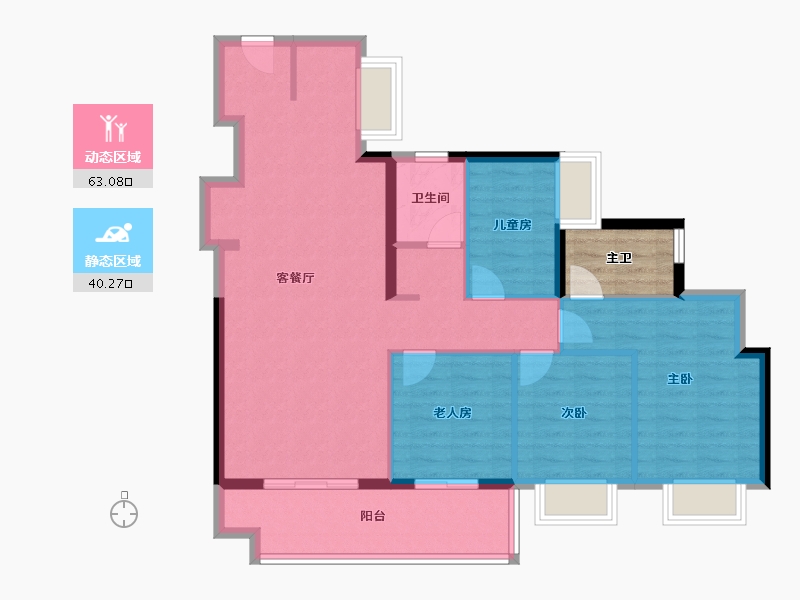 广东省-东莞市-万科中天·世纪水岸-97.60-户型库-动静分区