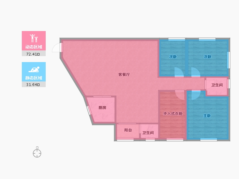 广东省-深圳市-畔山花园-93.75-户型库-动静分区