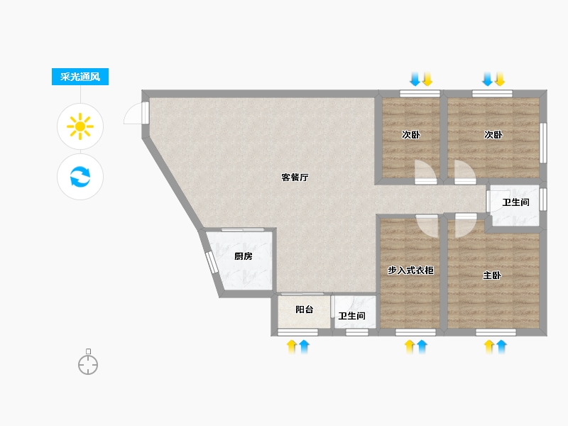 广东省-深圳市-畔山花园-93.75-户型库-采光通风