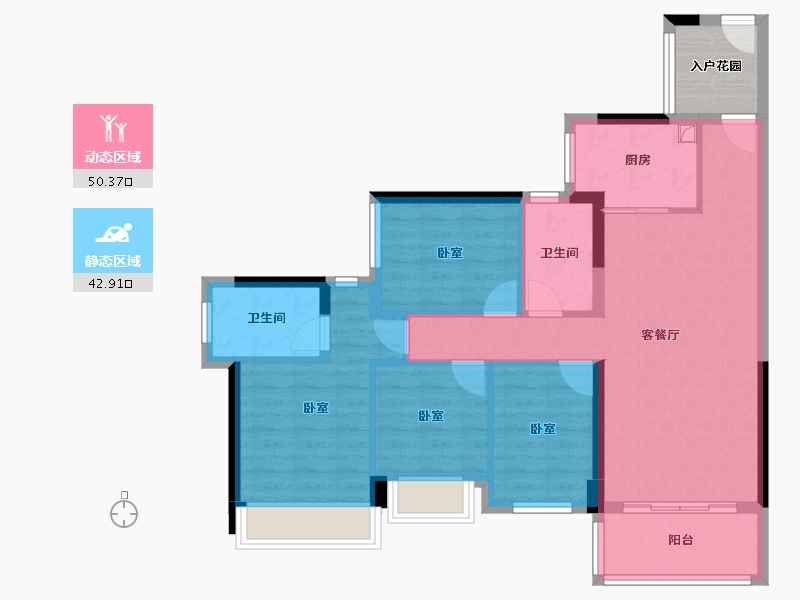 广东省-佛山市-天樾华园-87.13-户型库-动静分区