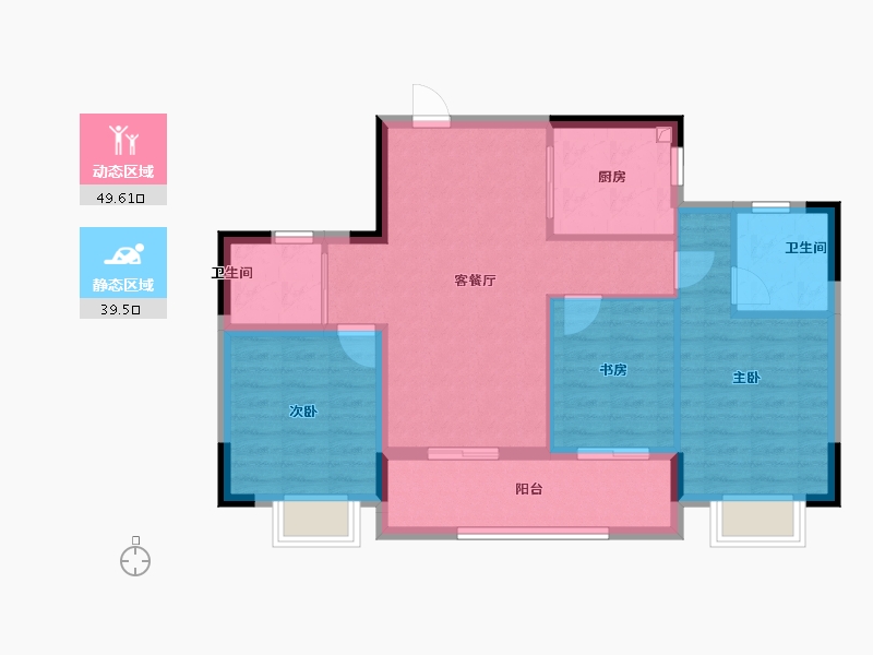 浙江省-宁波市-绿城·燕语春风-80.01-户型库-动静分区