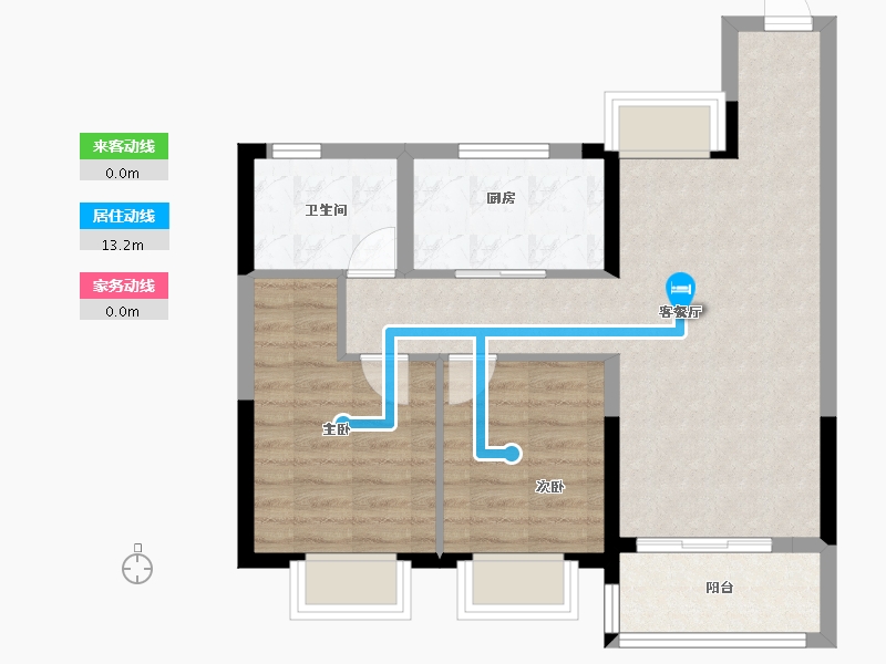 江苏省-南京市-新生圩宝龙广场-64.00-户型库-动静线