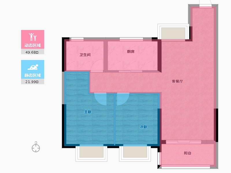 江苏省-南京市-新生圩宝龙广场-64.00-户型库-动静分区