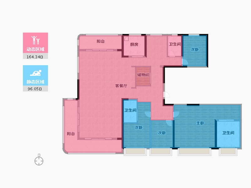 江苏省-南京市-中宁府-238.37-户型库-动静分区