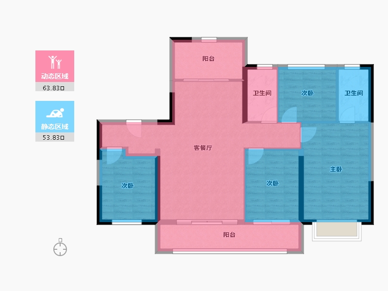 湖南省-长沙市-龙湖·青云阙-106.46-户型库-动静分区