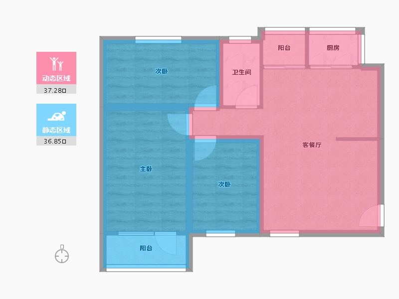 广东省-深圳市-东晓花园-65.64-户型库-动静分区