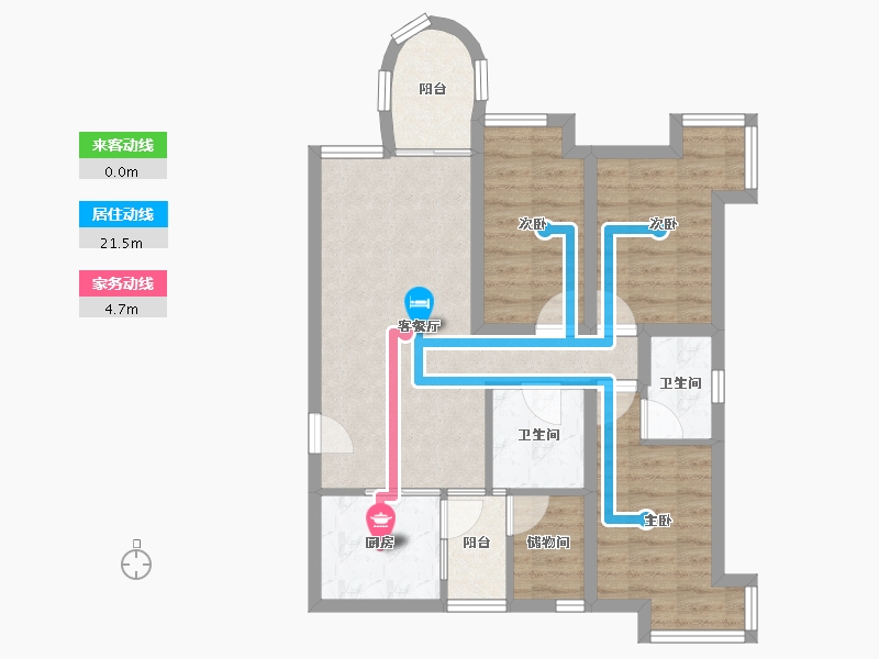 广东省-深圳市-鹏兴花园(五期)-70.11-户型库-动静线