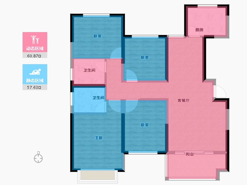 河南省-濮阳市-春天里学府-105.61-户型库-动静分区