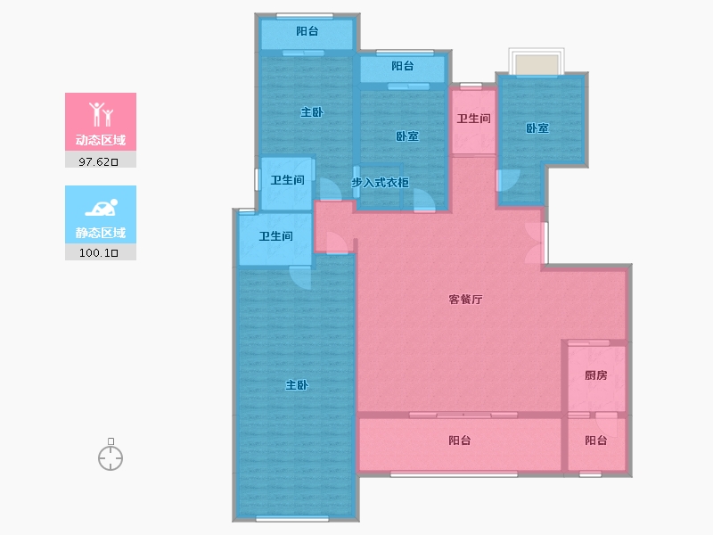 重庆-重庆市-嘉陵江天-180.16-户型库-动静分区