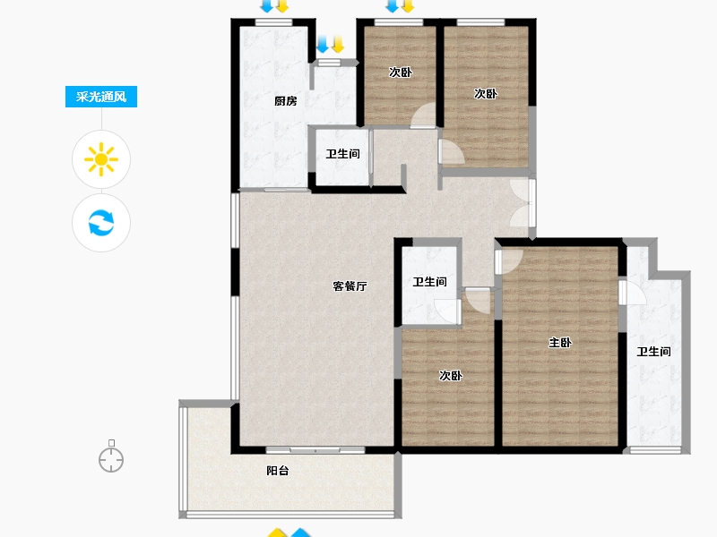 陕西省-西安市-高科丝路嘉境-151.12-户型库-采光通风