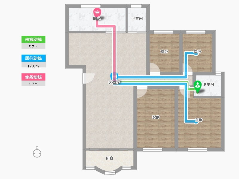 广东省-深圳市-鹏兴花园(一期)-93.66-户型库-动静线