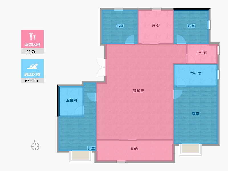 河南省-郑州市-北龙湖瑞府-138.17-户型库-动静分区