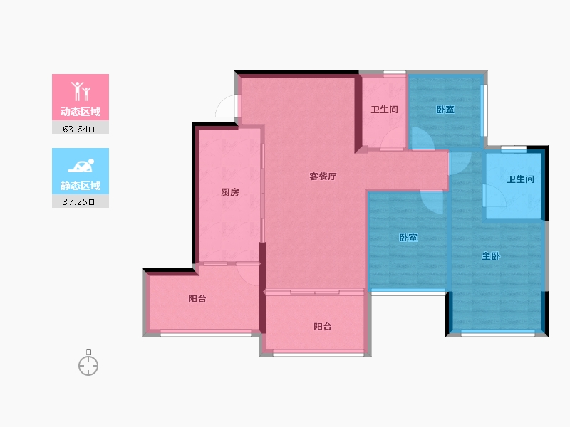 贵州省-贵阳市-上官華府-91.46-户型库-动静分区