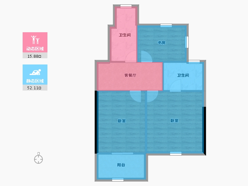 四川省-成都市-海伦堡玖悦府-61.26-户型库-动静分区