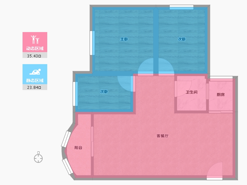 广东省-深圳市-翠榕花园-52.64-户型库-动静分区