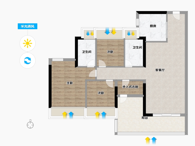 广东省-佛山市-东建明德城-85.99-户型库-采光通风