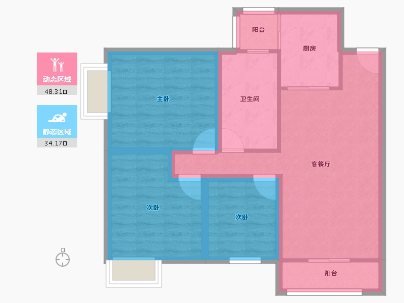 广东省-深圳市-景贝村(B区)-73.19-户型库-动静分区