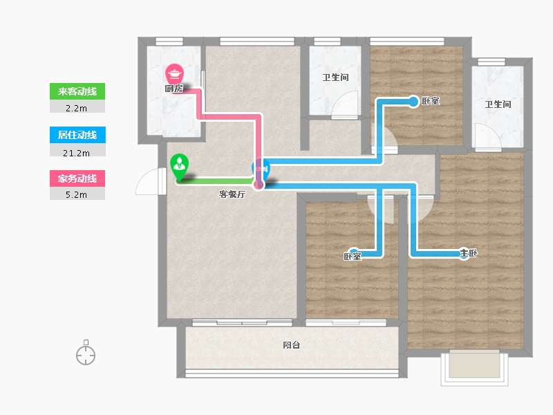 陕西省-宝鸡市-紫汀佳苑-92.78-户型库-动静线