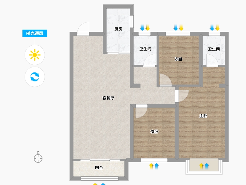 河北省-秦皇岛市-渤越天筑-82.19-户型库-采光通风