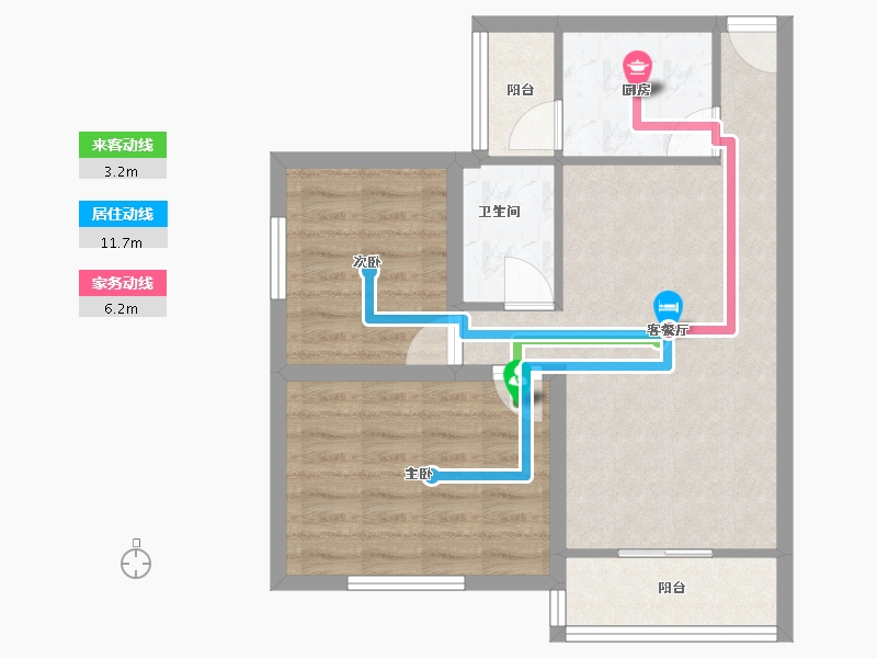 广东省-深圳市-畔山花园-60.02-户型库-动静线