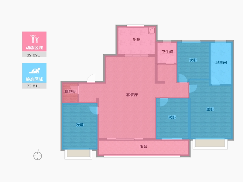 江苏省-苏州市-万科朗拾玉湖-148.43-户型库-动静分区