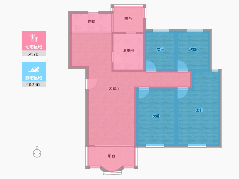 广东省-深圳市-鹏兴花园(一期)-95.10-户型库-动静分区