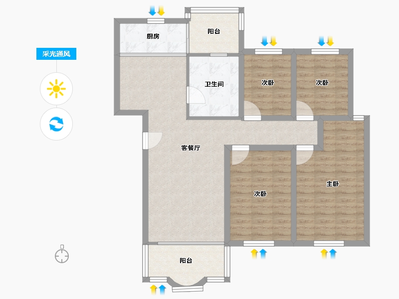 广东省-深圳市-鹏兴花园(一期)-95.10-户型库-采光通风