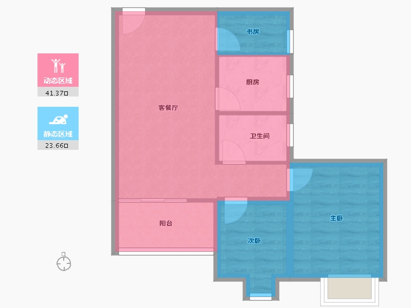 广东省-深圳市-鹏兴花园(五期)-58.00-户型库-动静分区